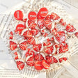 bright red bow and round soda cap graphic acrylic focal beads for diy beadable pen craft wholesale