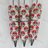 pre‑assembled red‑cap plumber‑style 3D character figurine beadable pens with embedded sparkling rhinestones bulk fun themed craft ballpoint pens