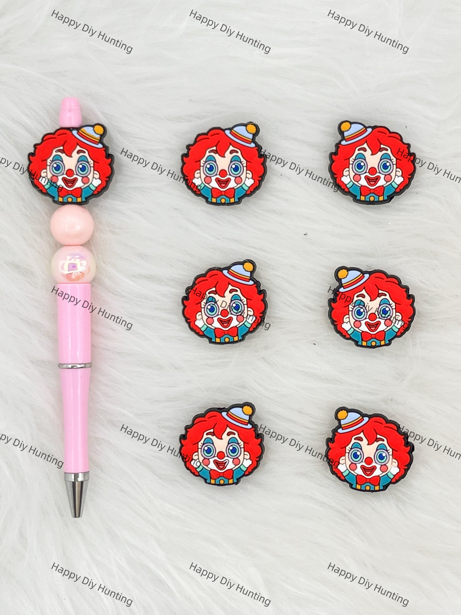 Red Cartoon Clown  Silicone Focal Beads Wholesale, silicone focal beads for pens