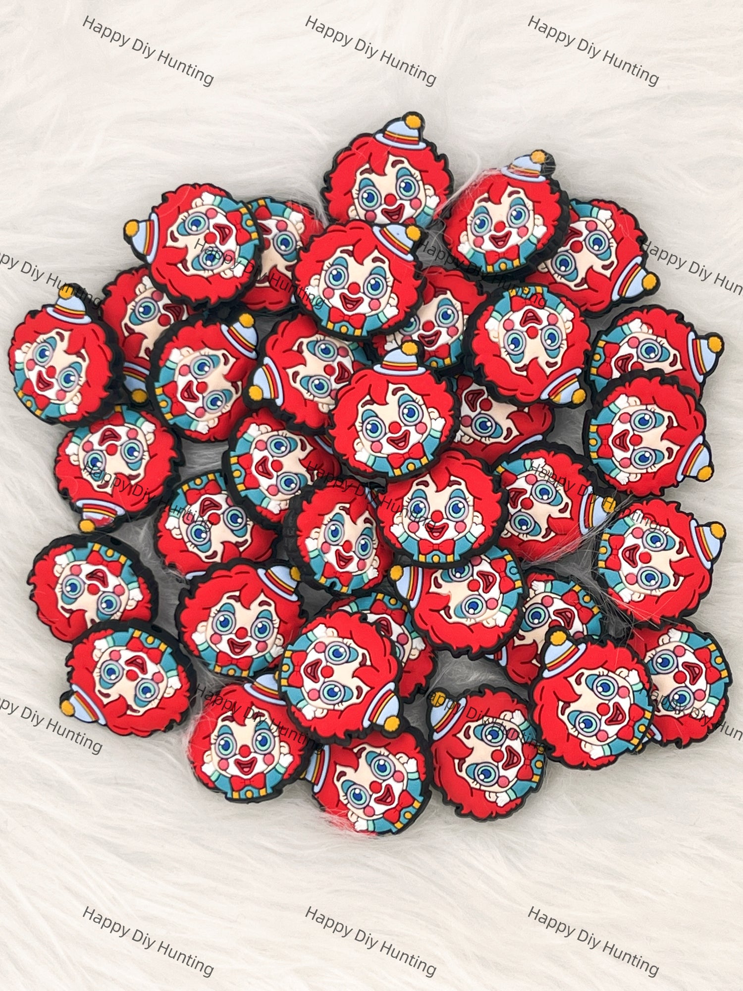 Red Cartoon Clown  Silicone Focal Beads Wholesale, silicone focal beads for pens