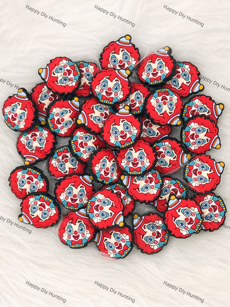 Red Cartoon Clown  Silicone Focal Beads Wholesale, silicone focal beads for pens