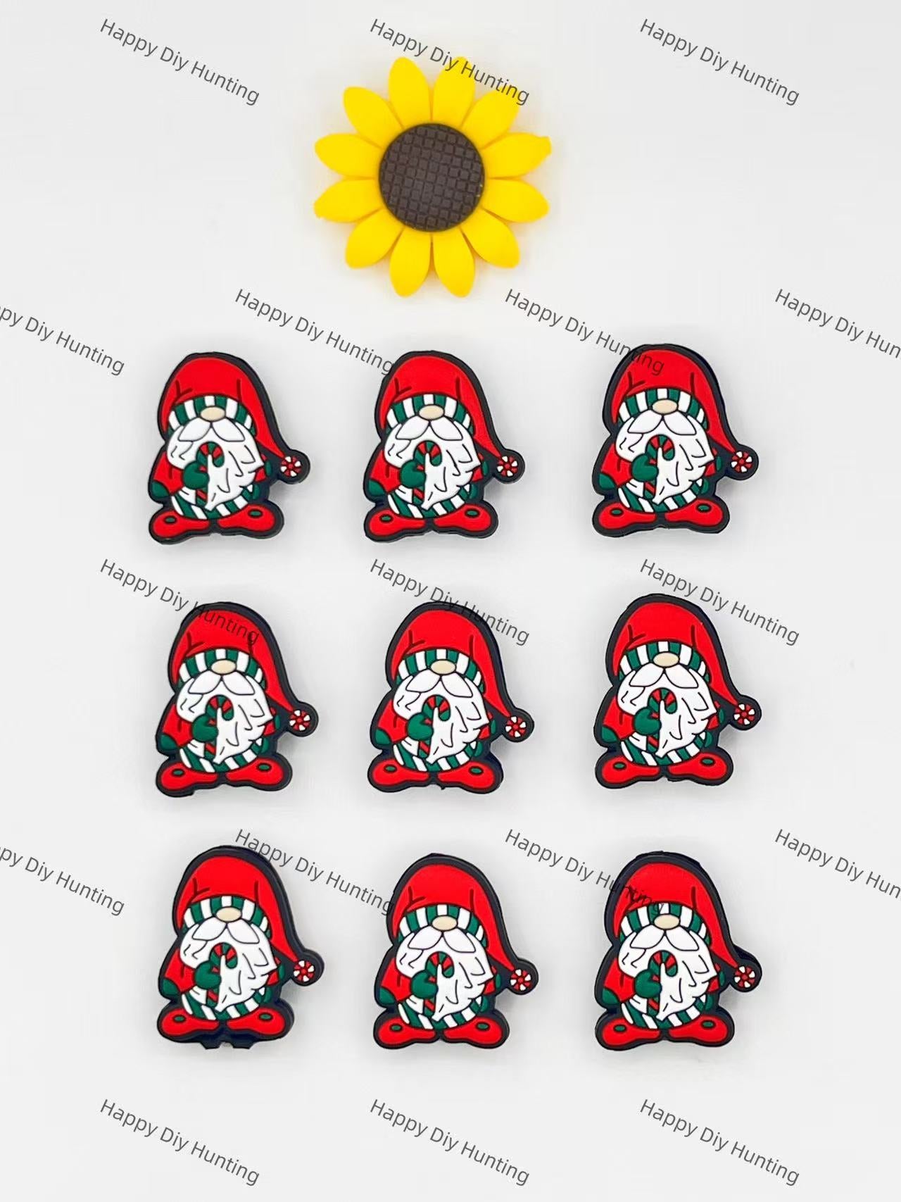 Red Father Christmas Silicone Focal Beads Wholesale, silicone focal beads for pens