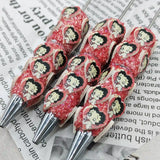 Red Heart Betty Boop Beadable Pens Wholesale, Matches All Focal Beads & Pen Toppers
