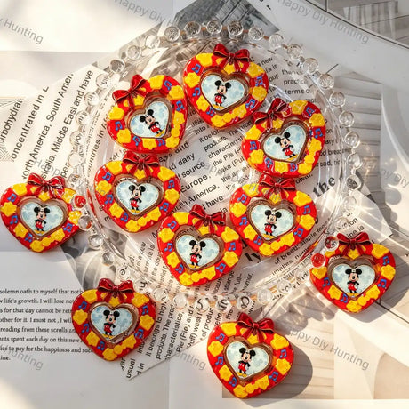 red heart bow musical note cartoon mouse graphic acrylic focal beads for diy beadable pen craft wholesale