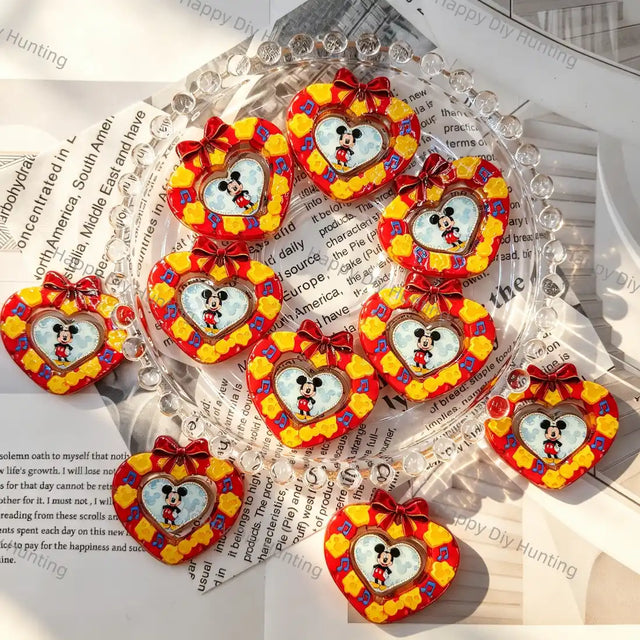 red heart bow musical note cartoon mouse graphic acrylic focal beads for diy beadable pen craft wholesale