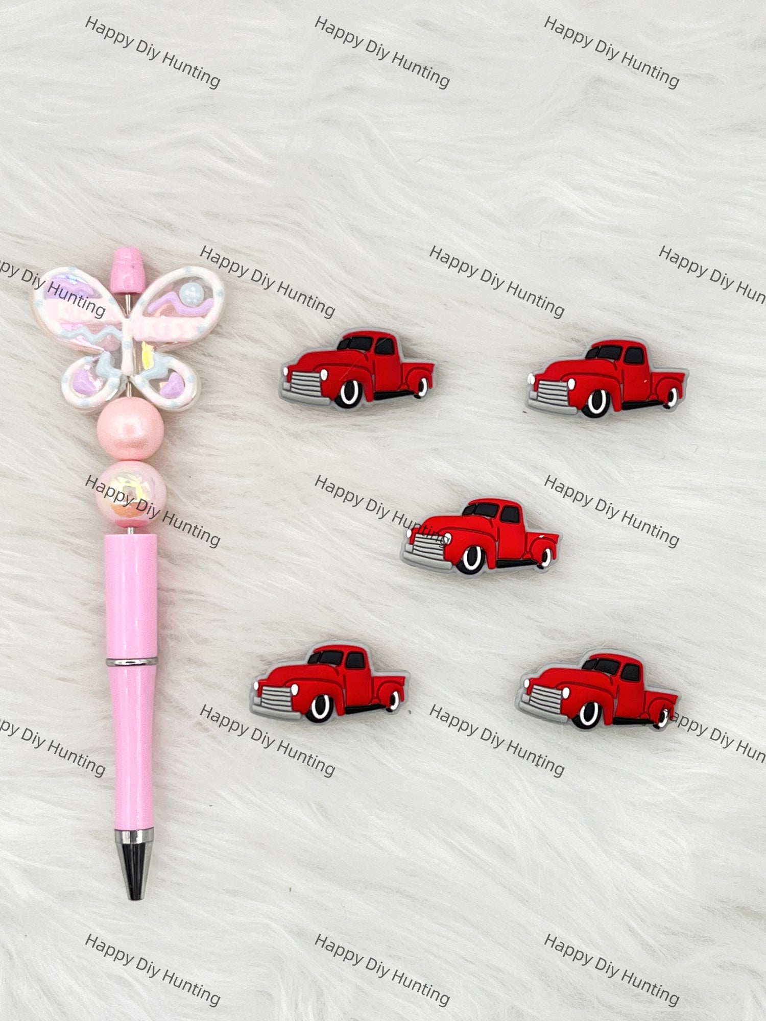 Red Pickup Truck Silicone Focal Beads Wholesale, silicone focal beads for pens