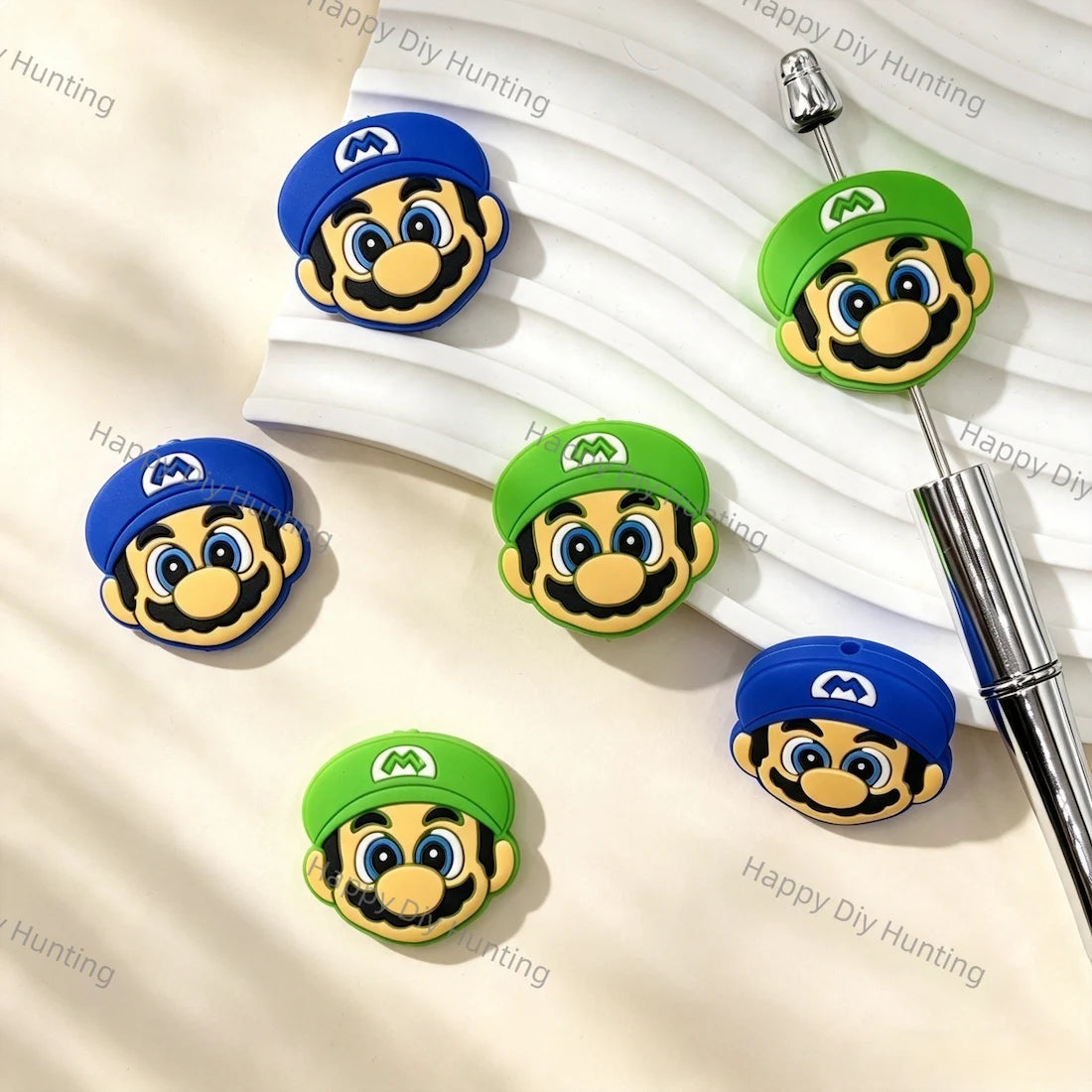 retro game hat character silicone focal beads diy beadable pen craft wholesale supplies