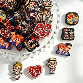 Acrylic focal beads featuring a retro classic TV character print design. Lightweight, nostalgic, and durable, perfect for beadable pens, keychains, and handmade crafts.