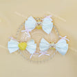 Rhinestone bear heart acrylic satin bow hair clips for girls hairstyling