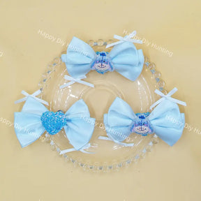 Rhinestone cartoon donkey bow acrylic focal bead with heart crystal rhinestone for DIY pen jewelry making