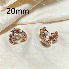 Delicate rose gold bow shaped zinc alloy bead caps spacers, anti-tarnish metal end caps compatible with 20mm silicone focal beads, ideal for beadable pens, bracelets and necklace DIY jewelry making.