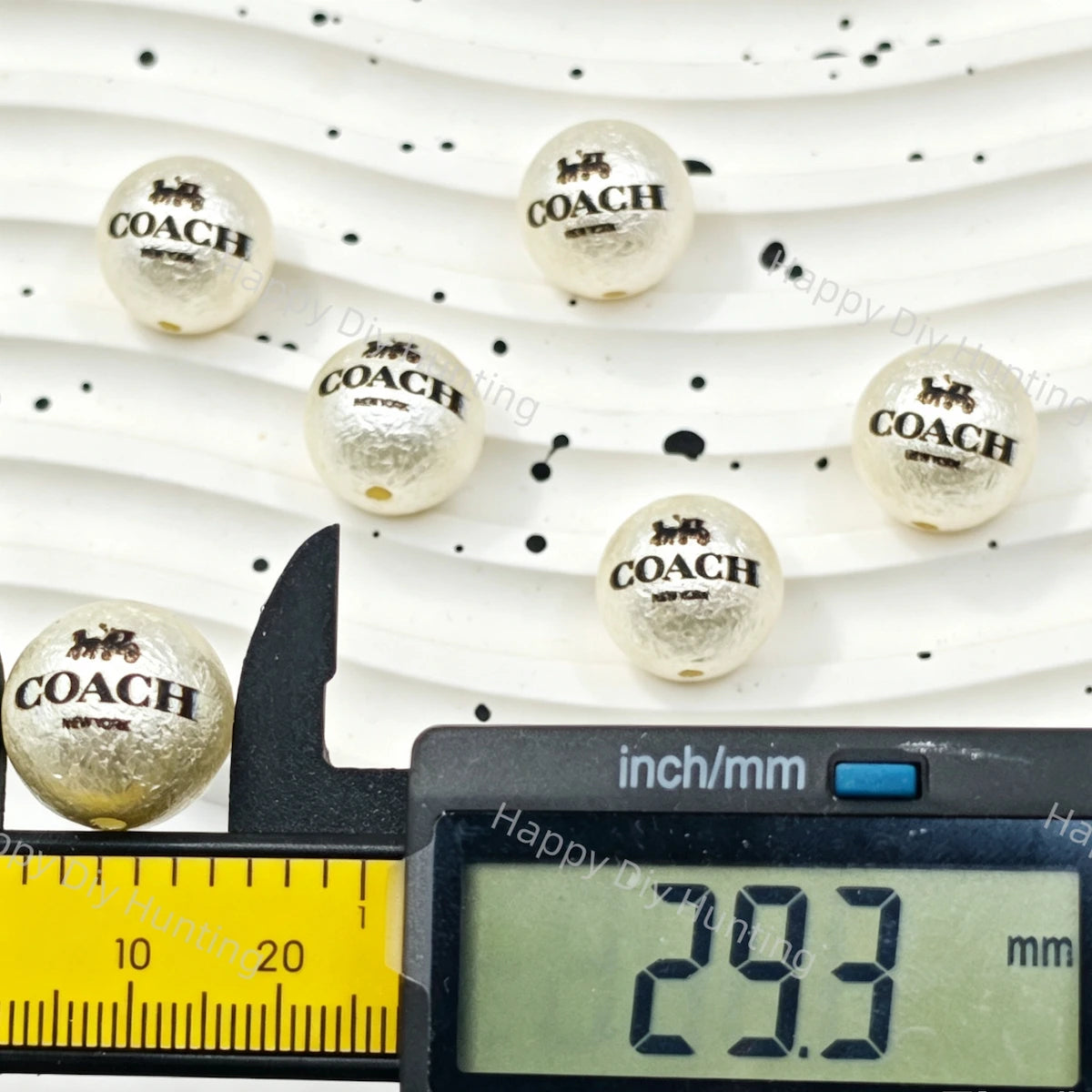Round Coach Printed Acrylic Beads for DIY Beadable Pens & Jewelry