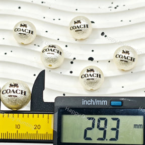 Round Coach Printed Acrylic Beads for DIY Beadable Pens & Jewelry