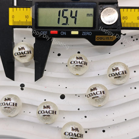 Round Coach Printed Acrylic Beads for DIY Beadable Pens & Jewelry1