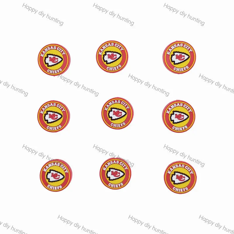 Kansas City Chief Football team Silicone Focal Beads,Wholesale Silicone focal beads for pens