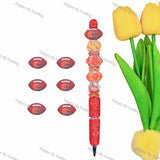 3D Cleveland Browns Football team Silicone Focal Beads Wholesale, silicone focal beads for pens