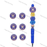 Houston Astros Football team Silicone Focal Beads Wholesale, silicone focal beads for pens
