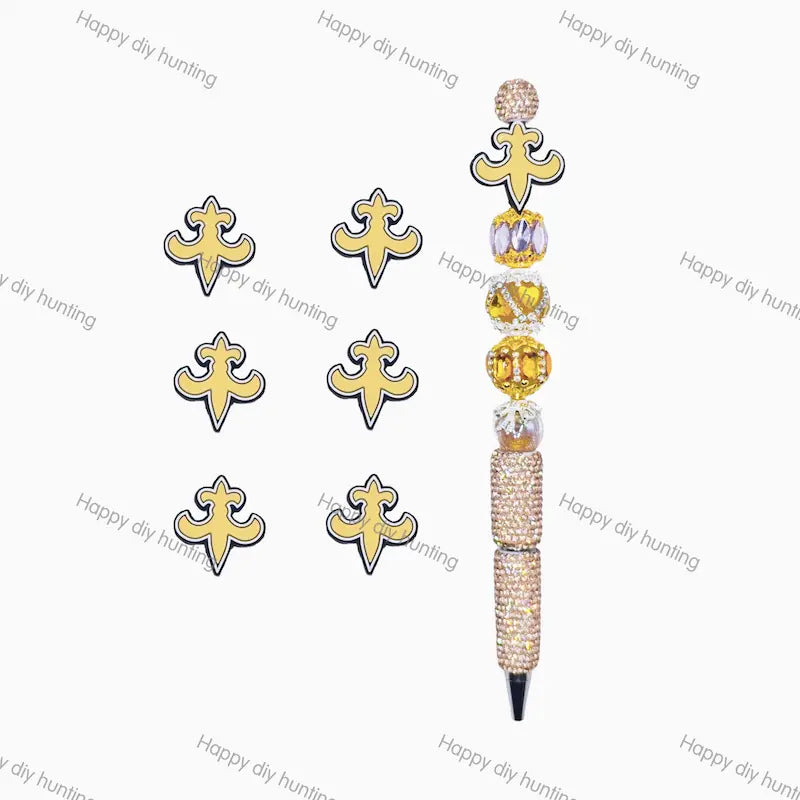 New Orleans Saints Football team Silicone Focal Beads Wholesale, silicone focal beads for pens
