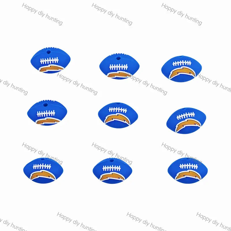 3D LA Chargers Football team Silicone Focal Beads Wholesale, silicone focal beads for pens