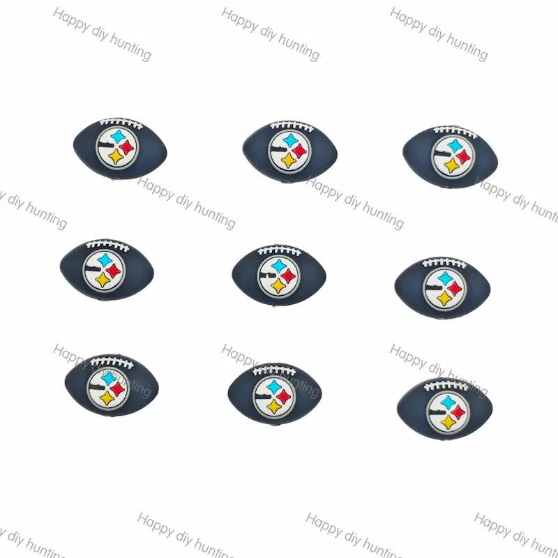 3D Pittsburgh Steelers Football team Silicone Focal Beads Wholesale, silicone focal beads for pens