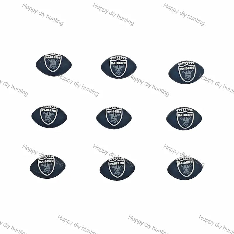 3D Las Vegas Raiders Football team Silicone Focal Beads Wholesale, silicone focal beads for pens