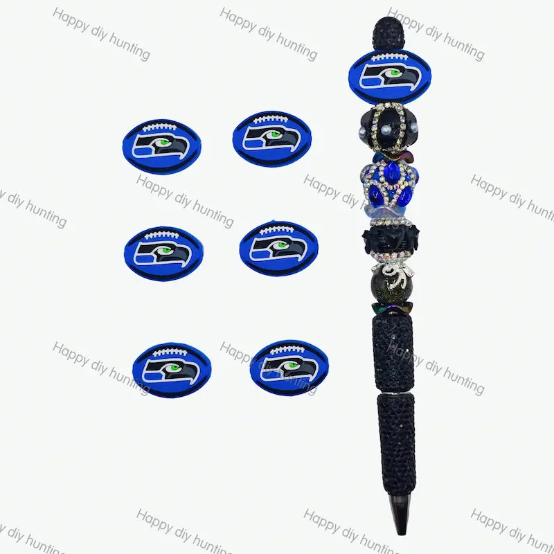 Seattle Seahawks Football team Silicone Focal Beads Wholesale, silicone focal beads for pens