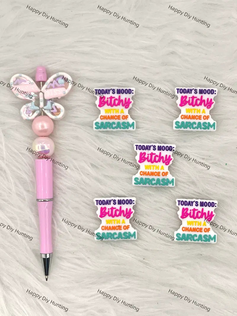 Handmade Beadable Pen with Sassy Sarcasm Silicone Beads