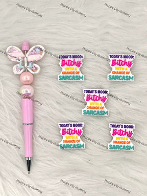 Handmade Beadable Pen with Sassy Sarcasm Silicone Beads