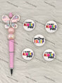 Handmade Beadable Pen with Sassy Sleepy Silicone Beads