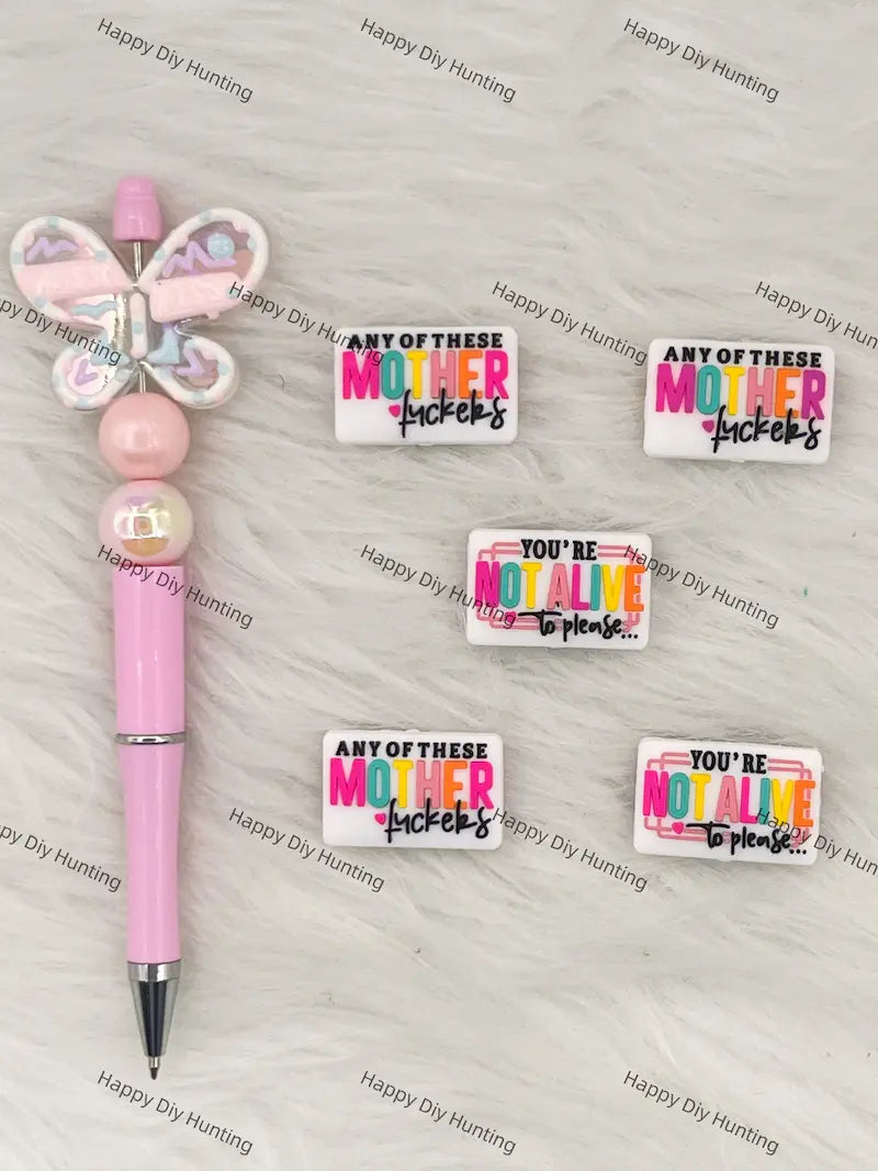 Handmade Beadable Pen with Sassy Confident Silicone Beads