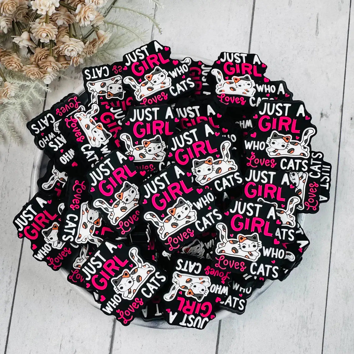 Just a Girl Who Loves Cats Focal Beads
