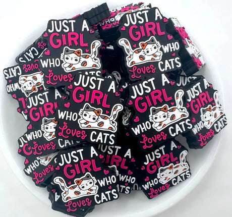 Just a Girl Who Loves Cats Focal Beads