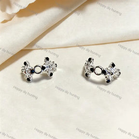 Silver Black Rhinestone Bead Caps Spacer | Fits 20mm Beads, Premium DIY Jewelry Making Supplies