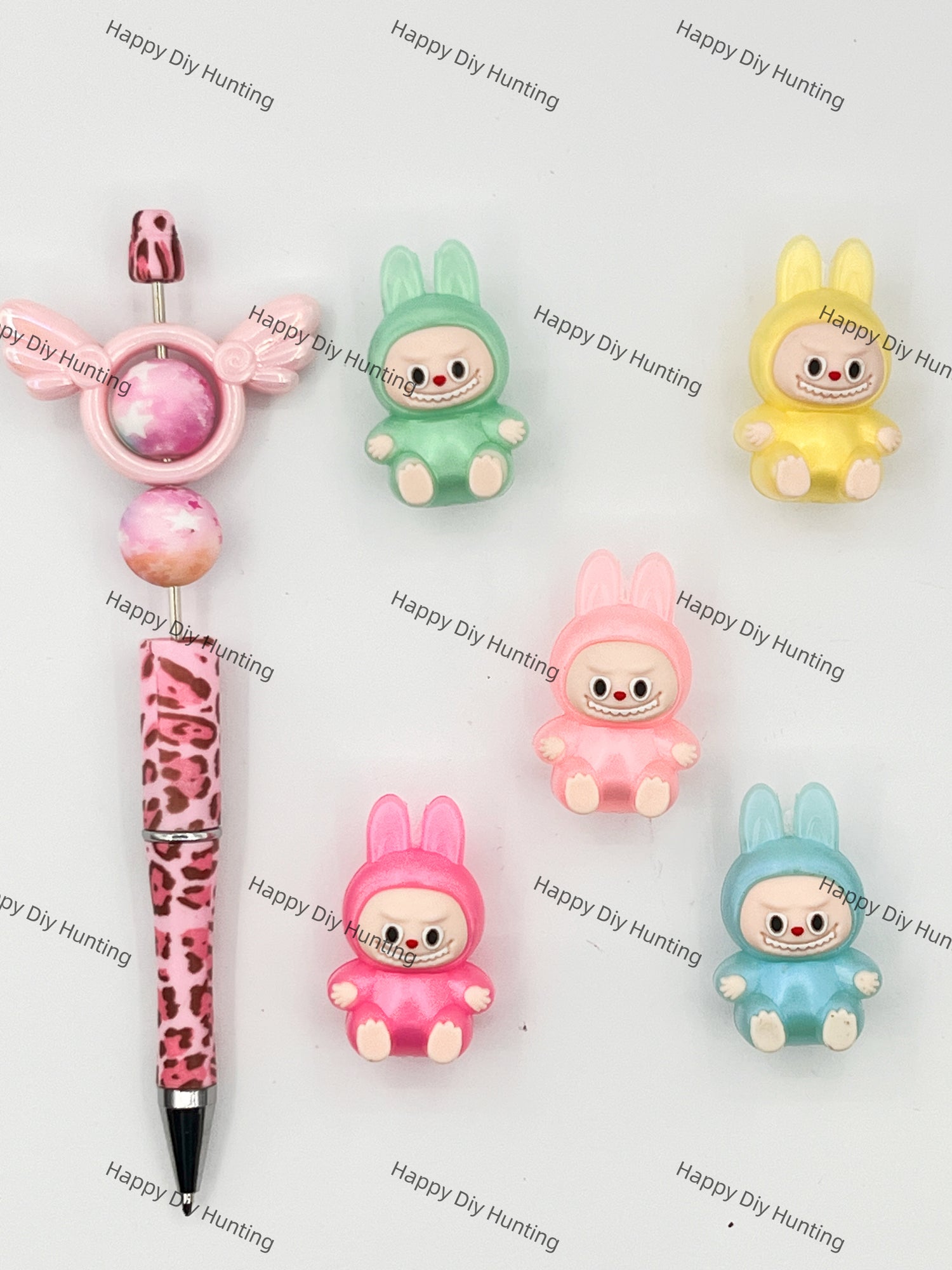 Sitting Labubu Silicone Focal Beads Wholesale, silicone focal beads for pens