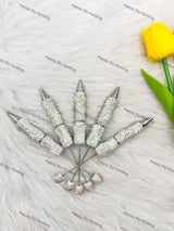Sliver And Green CC Designer Rhinestone Pen DP-011