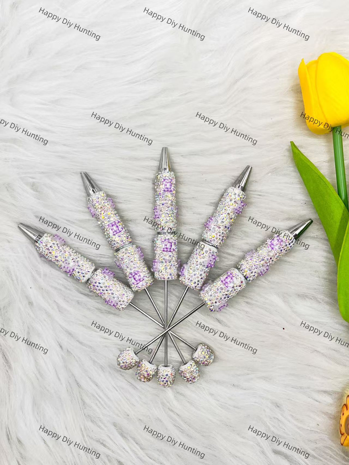 Sliver And Purple CC Designer Rhinestone Pen DP-012