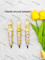 Sliver And Yellow CC Heart Designer Rhinestone Pen DP-005