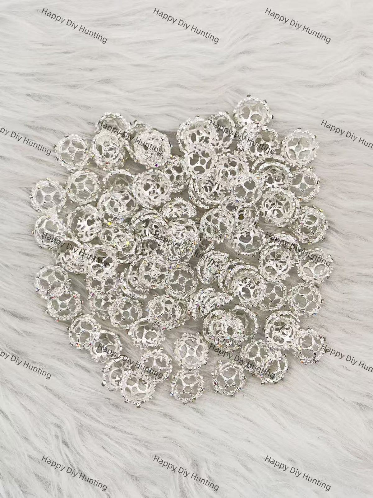 Sliver Star Shape Bead Caps Spacer (They Fit 16MM Beads) BC-008