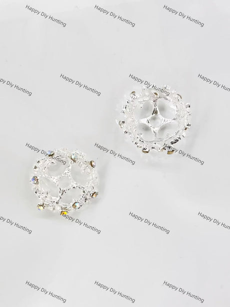 Sliver Star Shape Bead Caps Spacer (They Fit 16MM Beads) BC-008