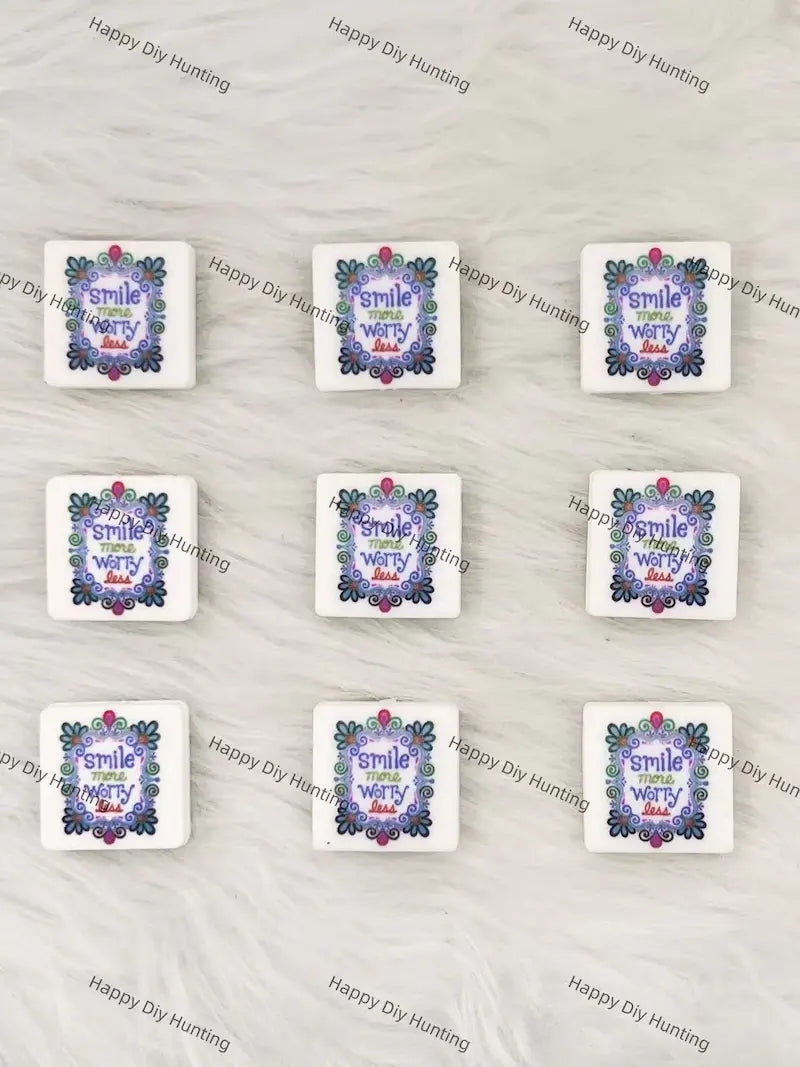 Smile More Positive Quote Silicone Focal Beads Wholesale for Pen DIY