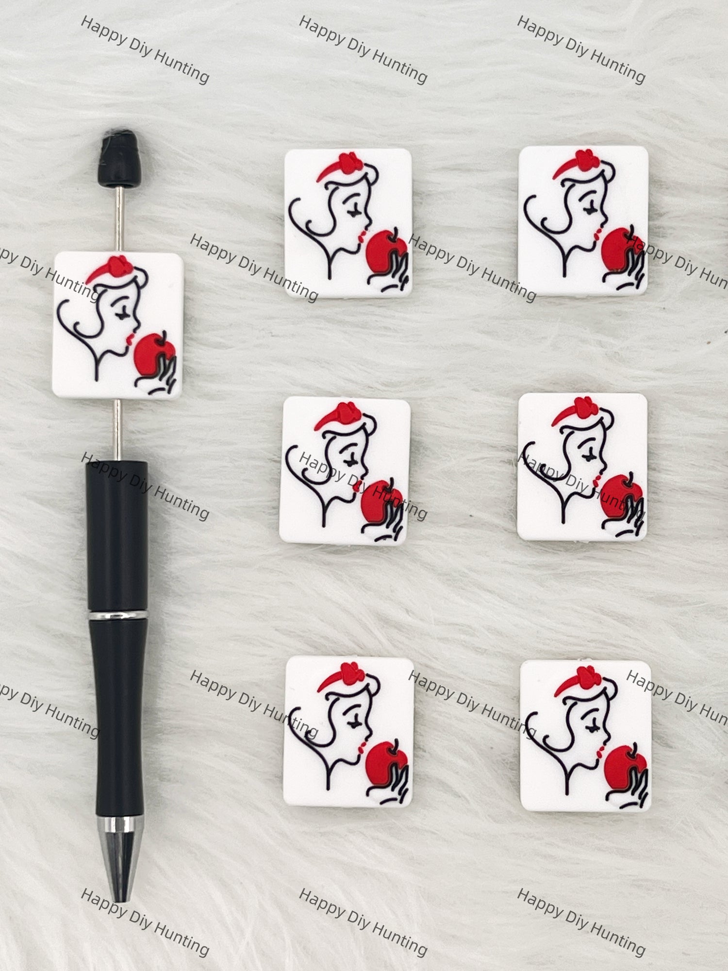 Snow White Eating An Apple Silicone Focal Beads Wholesale, silicone focal beads for pens