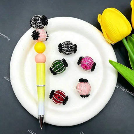 Spider Web Pumpkin Focal Beads, Acrylic Decorative Beads for DIY Beadable Pen Jewelry Making