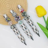 Spooky clown graphic acrylic beaded ballpoint pen with pearl decor halloween goth stationery