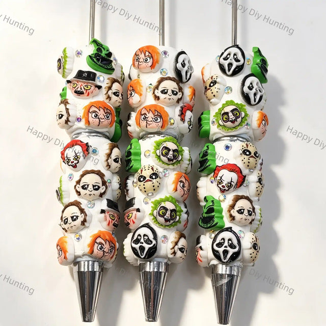 Halloween Horror Figure Face Decorated Beadable Pens