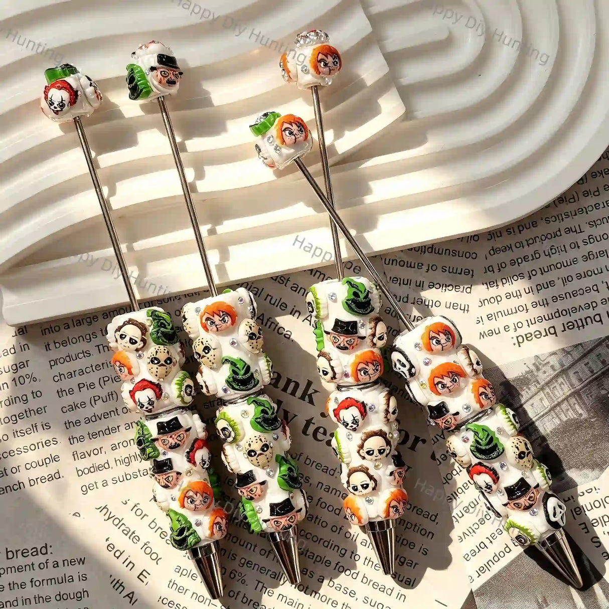 Halloween Horror Figure Face Decorated Beadable Pens