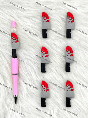 Handmade Beadable Pen with Halloween Horror Silicone Beads