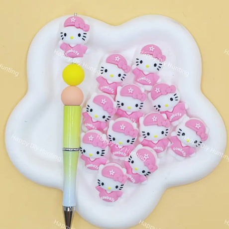 Cartoon figure silicone focal beads for custom beaded pen making