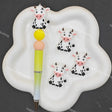 Cartoon spotted cow silicone focal beads for custom beaded pen making