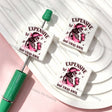 Square Pink Bandana Skeleton With Coffee Cup Butterfly Trendy Slogan Silicone Focal Beads, large hole decorative beads for DIY beadable pen