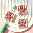 Square Leopard Lightning Raccoon With Iced Coffee Funny Slogan Silicone Focal Beads, large hole decorative beads for DIY beadable pen